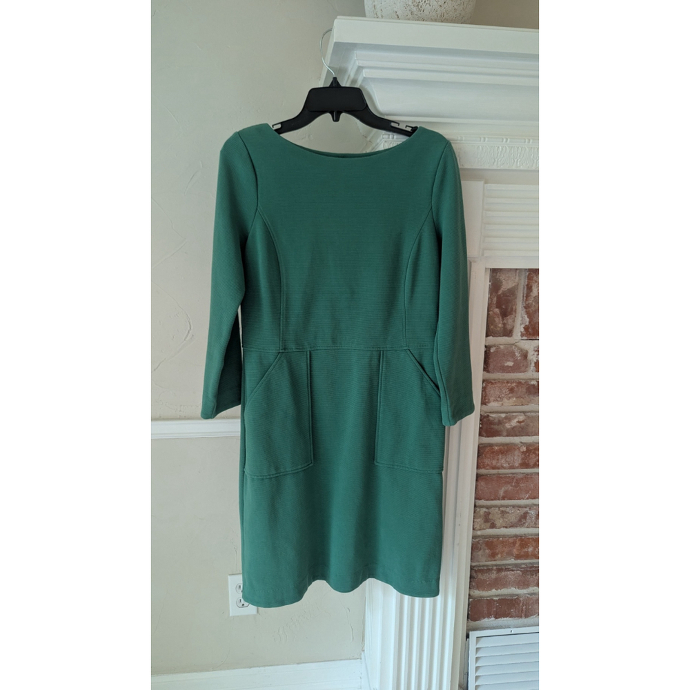 Boden‎ Green Ponte Shift Dress with Pockets Size 8